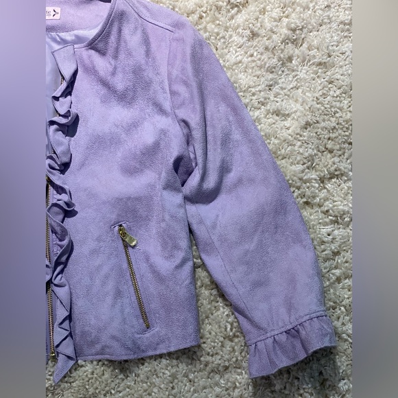 Nanette Lepore Lilac Faux Suede Jacket Sz 4 - Picture 3 of 7